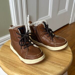 H&M Brown Kids Boots with Faux Fur Trim